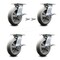 Service Caster 8 Inch Thermoplastic Caster Set with Roller Bearing 4 Brake and 2 Swivel Lock SCC-35S820-TPRRD-SLB-BSL-2-SLB-2 - alternate 1